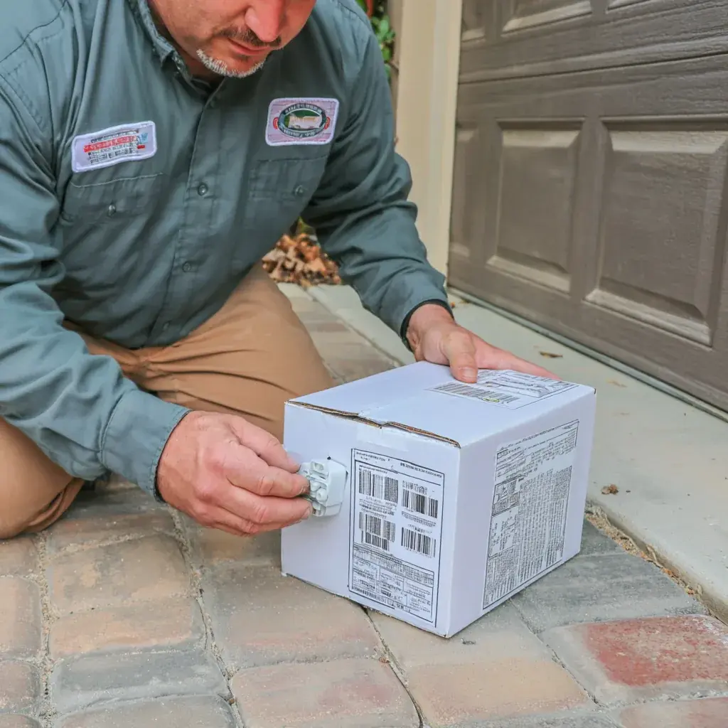 A garage door and its springs in Flower Mound being checked over